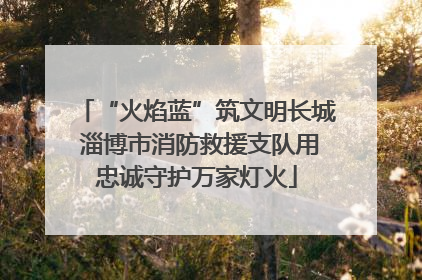“火焰蓝”筑文明长城 淄博市消防救援支队用忠诚守护万家灯火