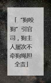 “狗咬狗”引官司，狗主人屡次不牵狗绳担全责
