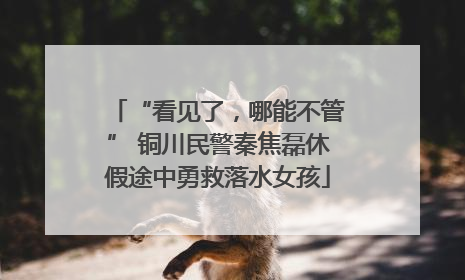 “看见了，哪能不管” 铜川民警秦焦磊休假途中勇救落水女孩