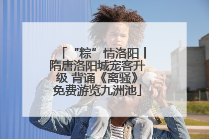 “粽”情洛阳丨隋唐洛阳城宠客升级 背诵《离骚》免费游览九洲池