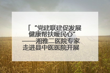 “党建联建促发展 健康帮扶暖民心”——湘雅二医院专家走进县中医医院开展健康帮扶活动