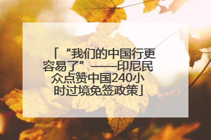 “我们的中国行更容易了”——印尼民众点赞中国240小时过境免签政策