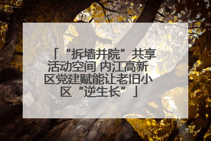 “拆墙并院”共享活动空间 内江高新区党建赋能让老旧小区“逆生长”