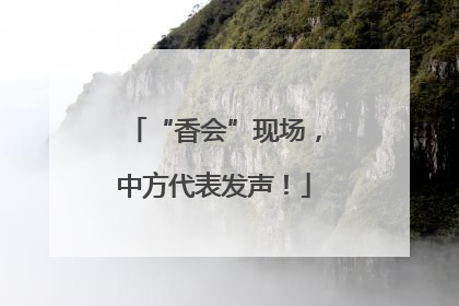 “香会”现场，中方代表发声！