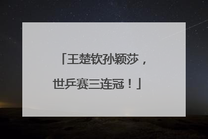 王楚钦孙颖莎，世乒赛三连冠！
