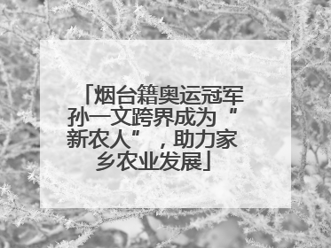 烟台籍奥运冠军孙一文跨界成为“新农人”，助力家乡农业发展