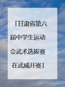 甘肃省第六届中学生运动会武术选拔赛在武威开赛