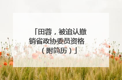 田蓉，被追认撤销省政协委员资格（附简历）