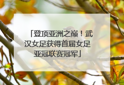 登顶亚洲之巅！武汉女足获得首届女足亚冠联赛冠军