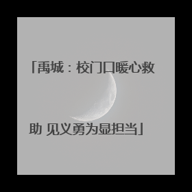 禹城：校门口暖心救助 见义勇为显担当