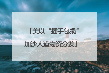 美以“插手包揽”加沙人道物资分发