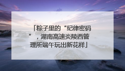 粽子里的“纪律密码”，湖南高速炎陵西管理所端午玩出新花样