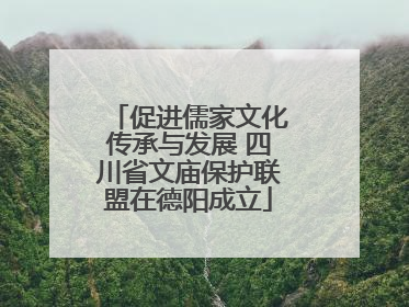 促进儒家文化传承与发展 四川省文庙保护联盟在德阳成立