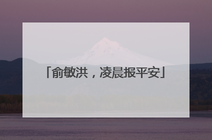 俞敏洪，凌晨报平安