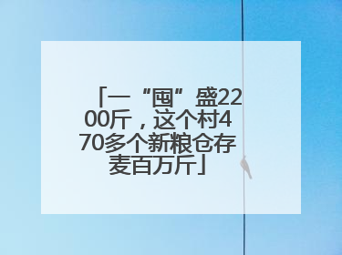 一“囤”盛2200斤，这个村470多个新粮仓存麦百万斤