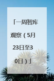 一周智库观察（5月23日至30日）