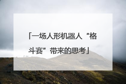 一场人形机器人“格斗赛”带来的思考