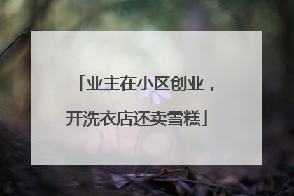 业主在小区创业，开洗衣店还卖雪糕