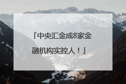 中央汇金成8家金融机构实控人！