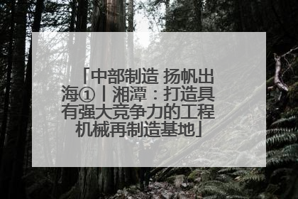 中部制造 扬帆出海①丨湘潭：打造具有强大竞争力的工程机械再制造基地