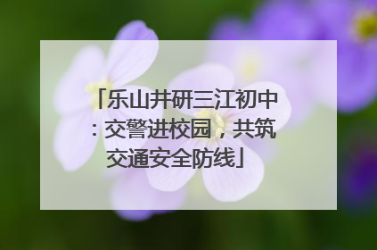 乐山井研三江初中：交警进校园，共筑交通安全防线