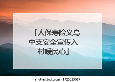 人保寿险义乌中支安全宣传入村暖民心