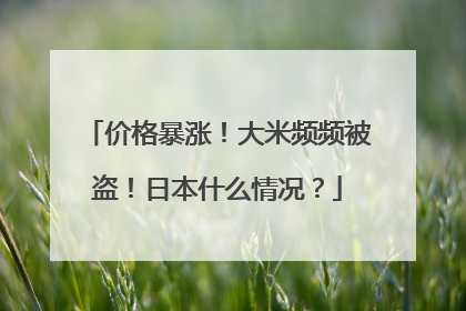 价格暴涨！大米频频被盗！日本什么情况？