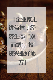 企业家走进益林：经济生态“双面绣” 投资兴业好地方