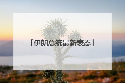 伊朗总统最新表态