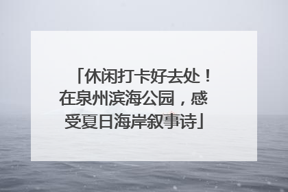 休闲打卡好去处！在泉州滨海公园，感受夏日海岸叙事诗