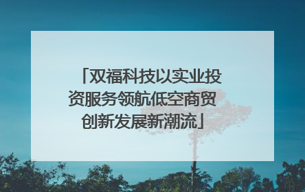 双福科技以实业投资服务领航低空商贸创新发展新潮流