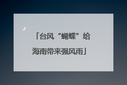 台风“蝴蝶”给海南带来强风雨