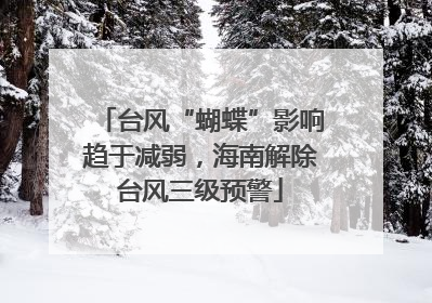 台风“蝴蝶”影响趋于减弱，海南解除台风三级预警