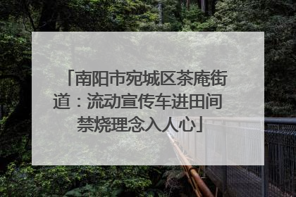南阳市宛城区茶庵街道：流动宣传车进田间 禁烧理念入人心