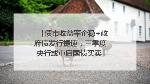 债市收益率企稳+政府债发行提速，三季度央行或重启国债买卖