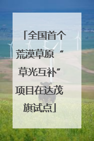 全国首个荒漠草原“草光互补”项目在达茂旗试点