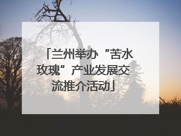 兰州举办“苦水玫瑰”产业发展交流推介活动