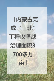内蒙古完成“三北”工程攻坚战治理面积3700多万亩