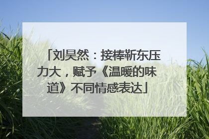 刘昊然:接棒靳东压力大,赋予《温暖的味道》不同情感表达