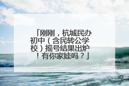 刚刚，杭城民办初中（含民转公学校）摇号结果出炉！有你家娃吗？