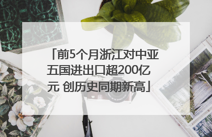 前5个月浙江对中亚五国进出口超200亿元 创历史同期新高