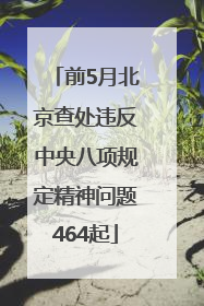 前5月北京查处违反中央八项规定精神问题464起