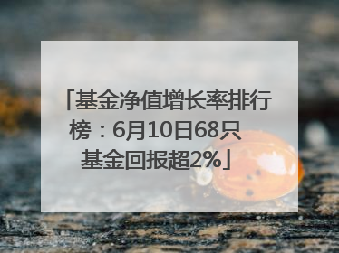 基金净值增长率排行榜：6月10日68只基金回报超2%