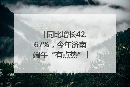 同比增长42.67%，今年济南端午“有点热”