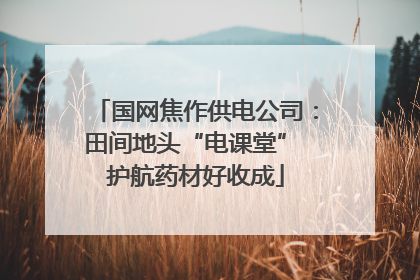 国网焦作供电公司：田间地头“电课堂” 护航药材好收成