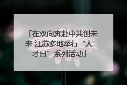 在双向奔赴中共创未来 江苏多地举行“人才日”系列活动