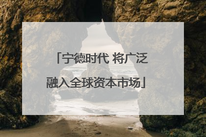 宁德时代 将广泛融入全球资本市场