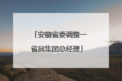 安徽省委调整一省属集团总经理