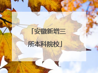 安徽新增三所本科院校