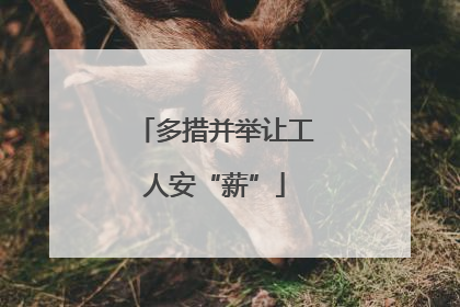 多措并举让工人安“薪”